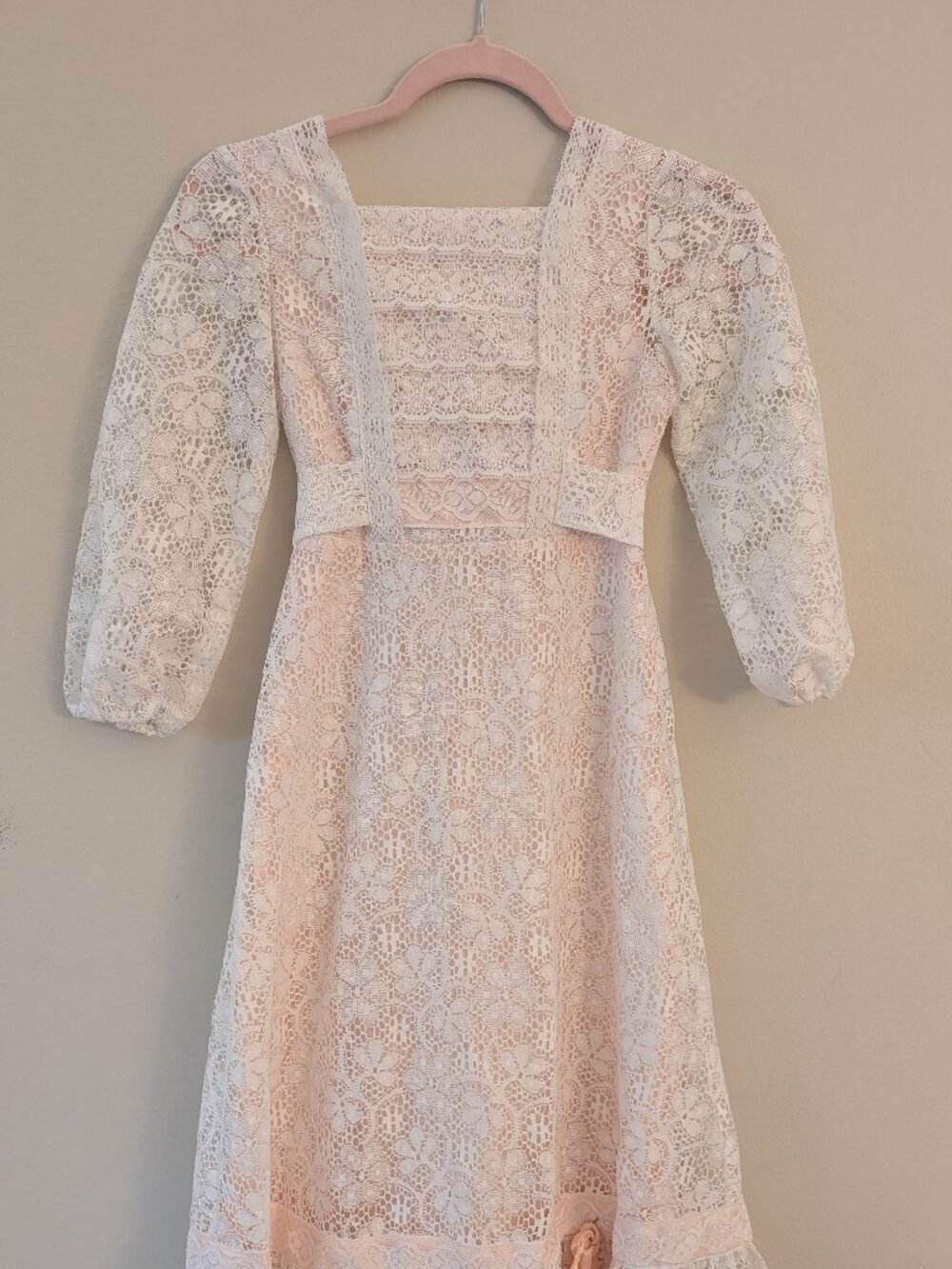 Vintage 70s White Lace Maxi dress